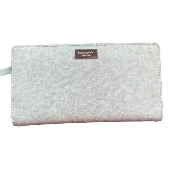 kate spade new york Handbags - KATE SPADE Wallet Madison Slim Saffiano Leather Pale Blue Bifold LOOK READ